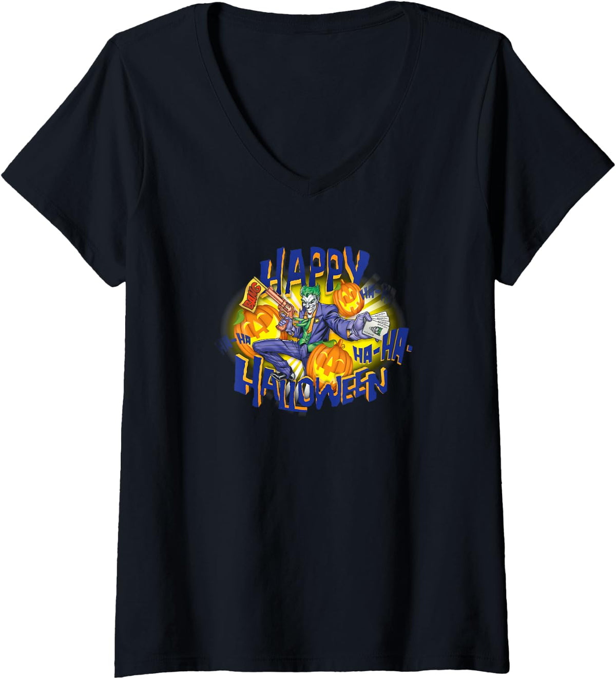Womens Batman Joker Ha Ha Halloween V Neck Apparel Streetwear Style Hot Right Now