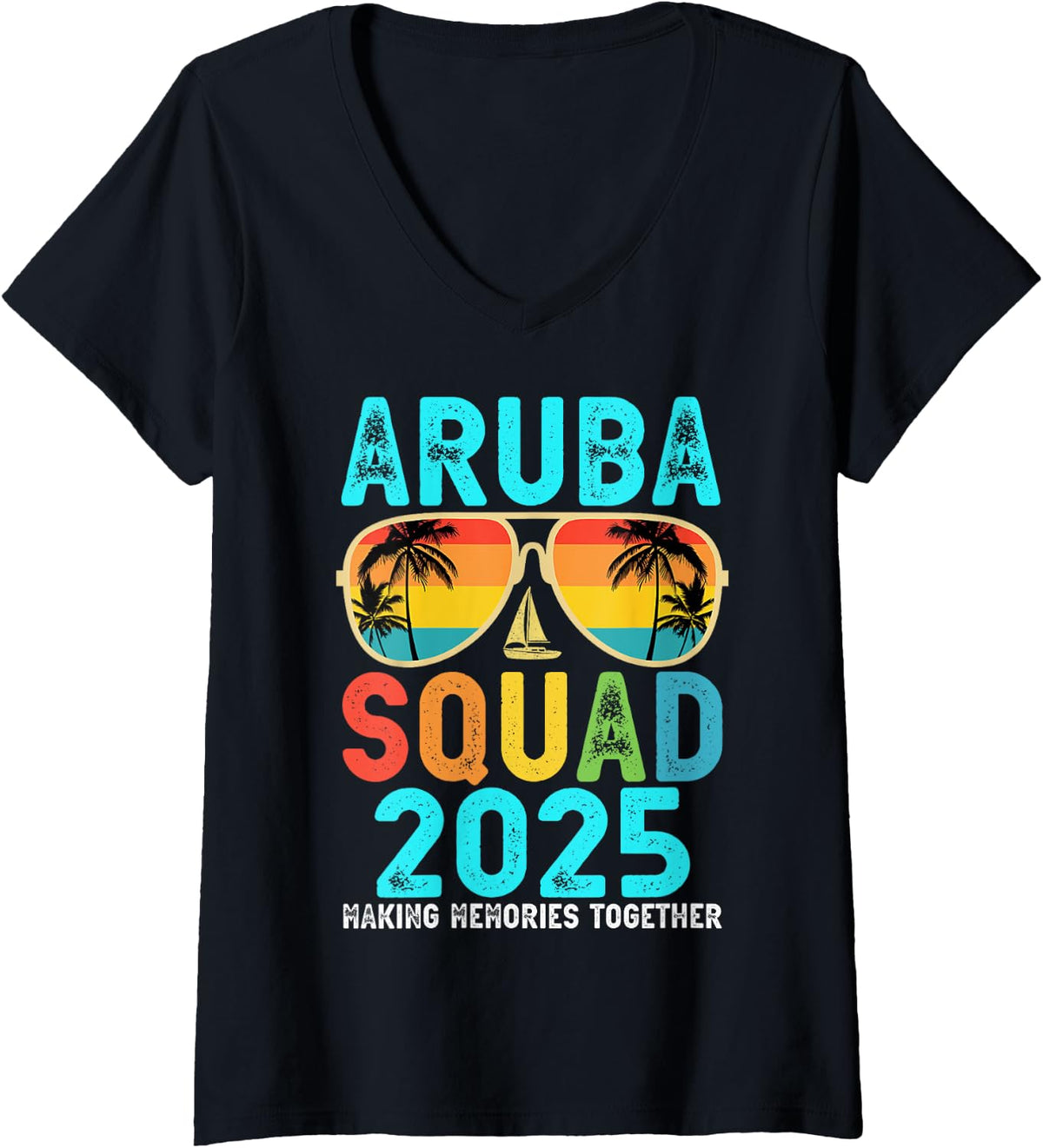 Group Trip Aruba Squad 2025 Vacation Friends Family Matching V-Neck for Women 89