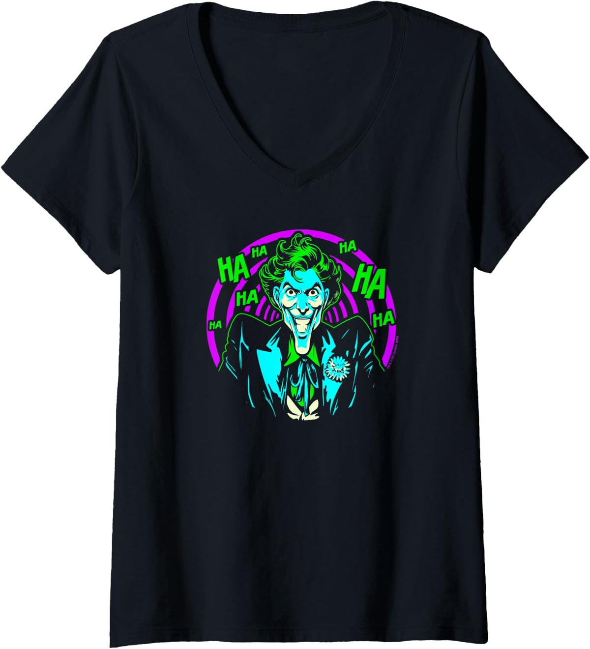 Womens Batman Joker Hahaha V Neck Apparel Streetwear Style Everyday Wear