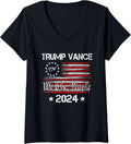 Womens Trump Vance 2024 Donald Trump J.D. Vance Take America Back V-Neck Apparel | US Viral Style