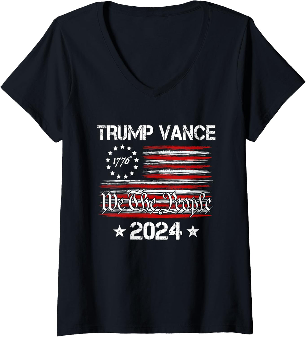 Womens Trump Vance 2024 Donald Trump J.D. Vance Take America Back V-Neck Apparel | US Viral Style
