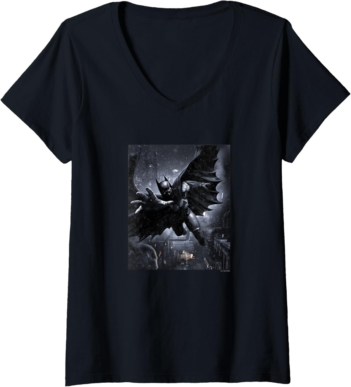 Batman Arkham Origins Dark Knight Flight Distressed V Neck Apparel Premium Print US Top Pick