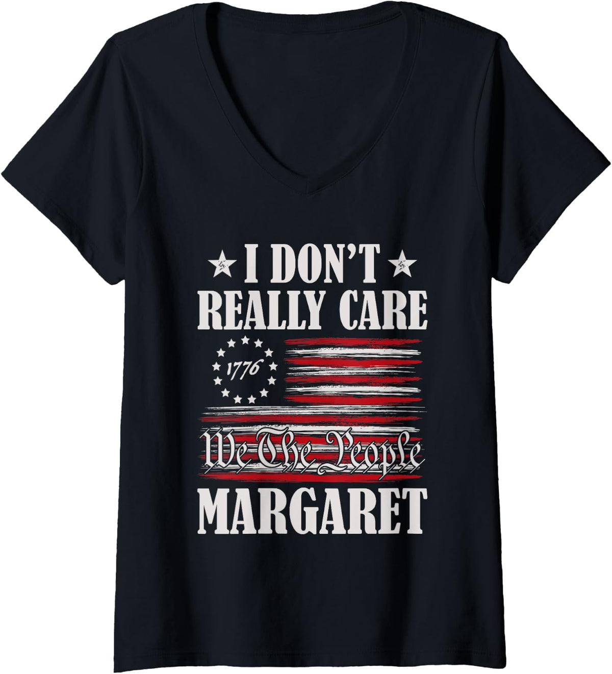 Womens I Don't Really Care Margaret Funny Minimalist JD Vance V-Neck Apparel | Trending 2025