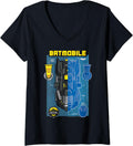 Womens Batman Gotham City Gear Batmobile Blueprint V Neck Apparel Viral TikTok Find US Top Pick