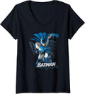 Womens Batman Blue Gray V Neck Apparel Streetwear Style Best Seller Look