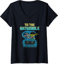 DC Comics Batman Robin To The Batmobile Vintage Poster V Neck Apparel Viral TikTok Find Best Seller Look