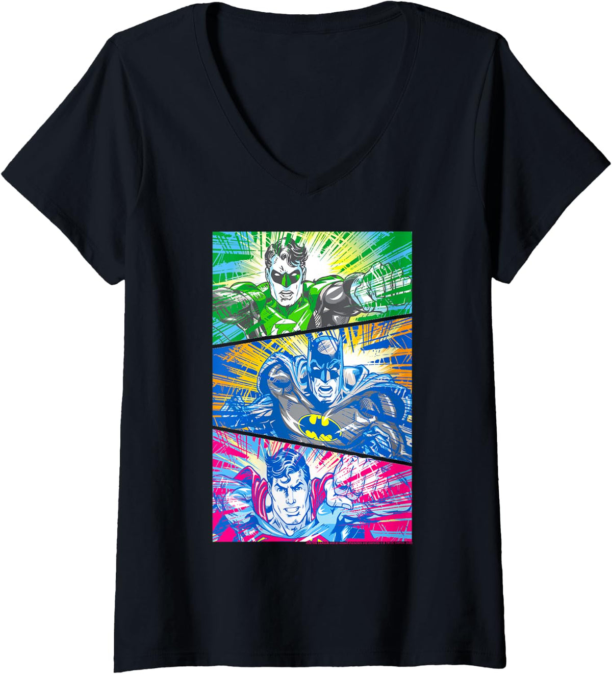 Womens DC Comics Green Lantern Batman Superman Panels V Neck Apparel Viral TikTok Find Best Seller Look