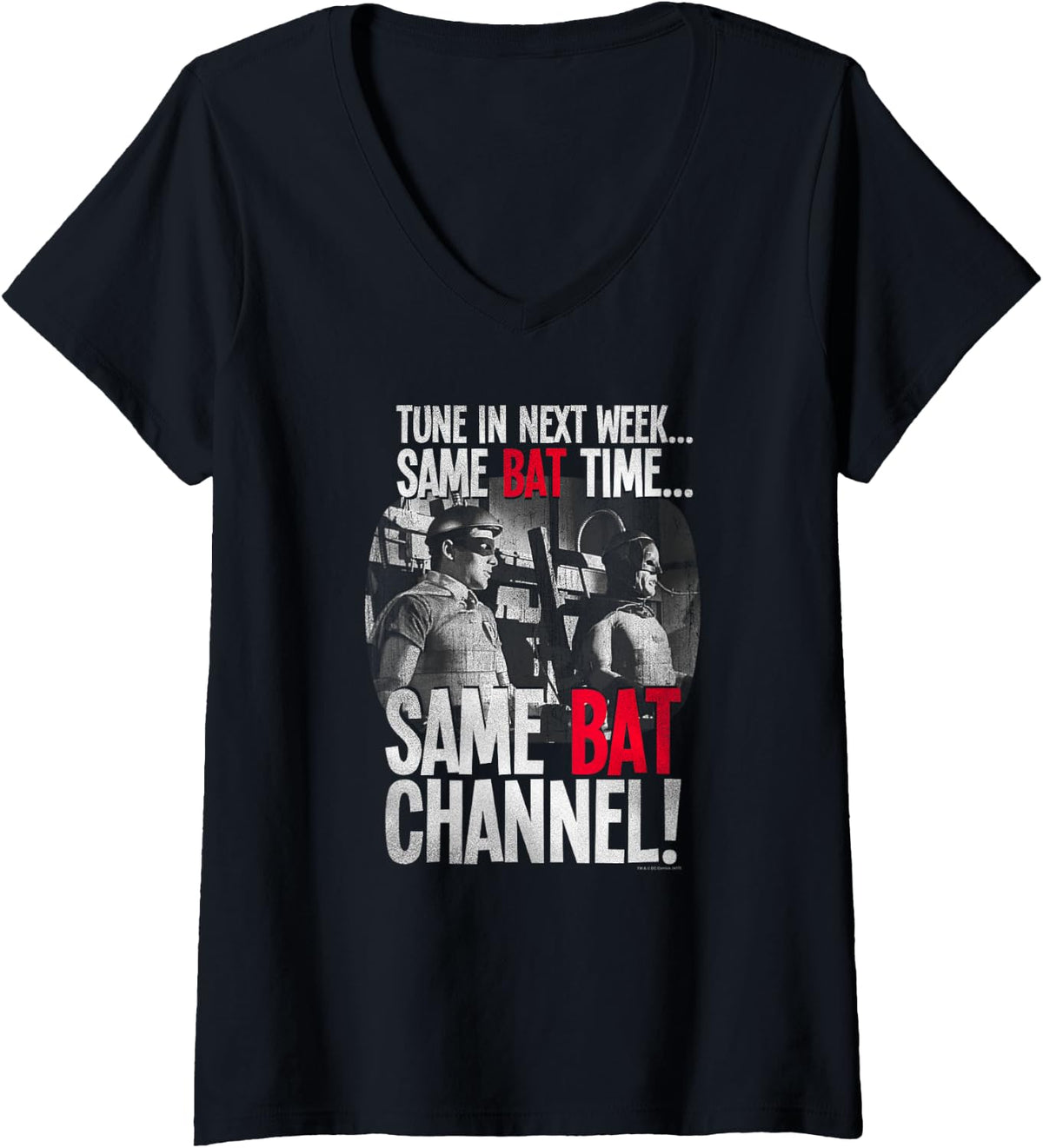 Womens Batman Classic TV Series Bat Channel V Neck Apparel Streetwear Style Hot Right Now