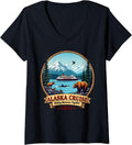Group Trip Alaska Cruise 2025 Matching Family Friends V-Neck for Women 111