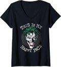 Womens Batman Joker This is My Happy Face V Neck Apparel Viral TikTok Find Everyday Wear