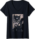 Womens Batman Catwoman 85th Anniversary Comic Cover V Neck Apparel Comfort Fit Best Seller Look