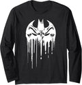DC Batman White Graffiti Mask Long Sleeve Long Sleeve T Shirt Streetwear Style Fan Favorite