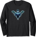 DC Comics Batman Nightwing Neon Glow Logo Long Sleeve Long Sleeve T Shirt Streetwear Style Everyday Wear