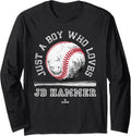 Boy Who Loves JD Hammer Prospect Baseball Fan Gear Long Sleeve Apparel | Aesthetic Design
