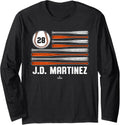 Baseball American Flag J.D. Martinez New York Baseball MLBPA Long Sleeve Apparel | Aesthetic Design