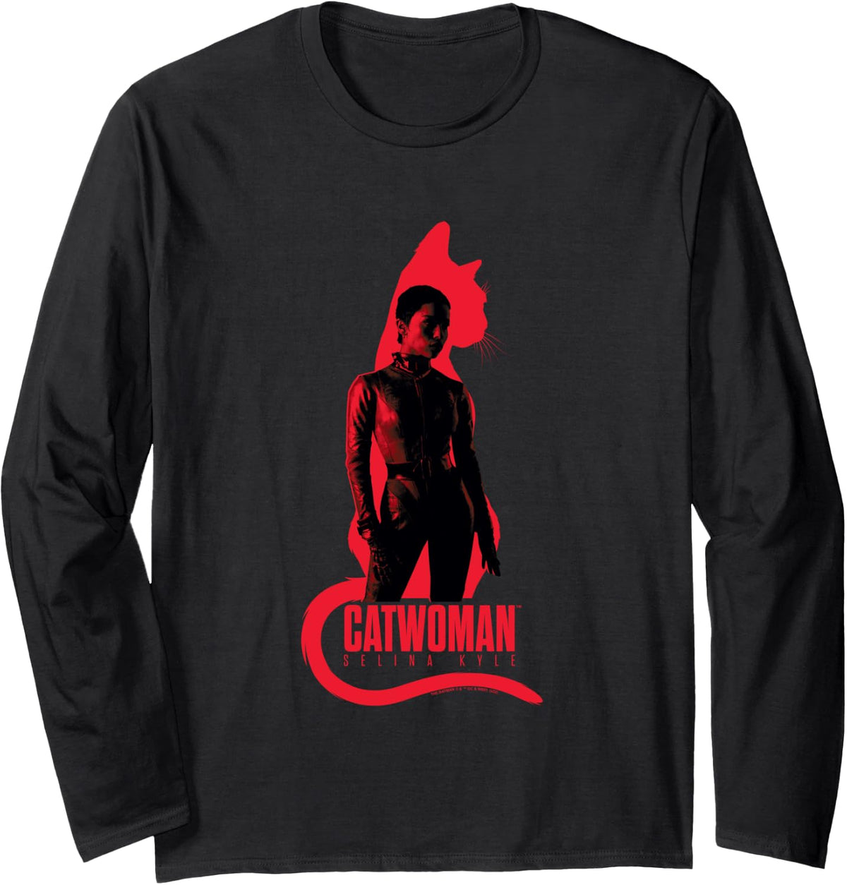 The Batman Selina Kyle Cat Silhouette Long Sleeve Long Sleeve T Shirt Comfort Fit Fan Favorite