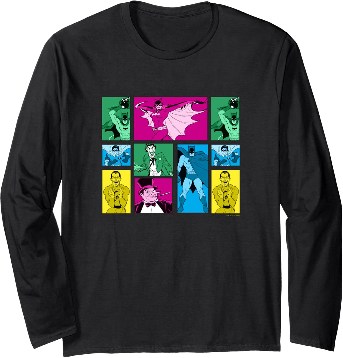 Batman Vintage 60 s Classic Heroes Villains Comic Panels Long Sleeve Long Sleeve T Shirt Comfort Fit Gift Ready