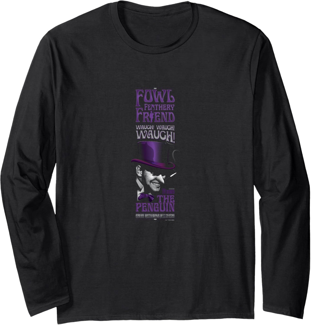Batman Vintage The Penguin Fowl Feathery Fiend Villain Panel Long Sleeve Long Sleeve T Shirt Trending US US Top Pick