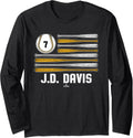 Baseball American Flag J.D. Davis Oakland Baseball MLBPA Long Sleeve Apparel | US Viral Style