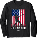 American Flag Swing JD Hammer Prospect Baseball Fan Gear Long Sleeve Apparel | Premium Quality