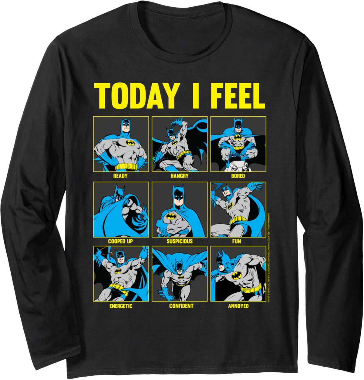 DC Comics Batman Today I Feel Emotional Box Up Long Sleeve Long Sleeve T Shirt Premium Print Best Seller Look