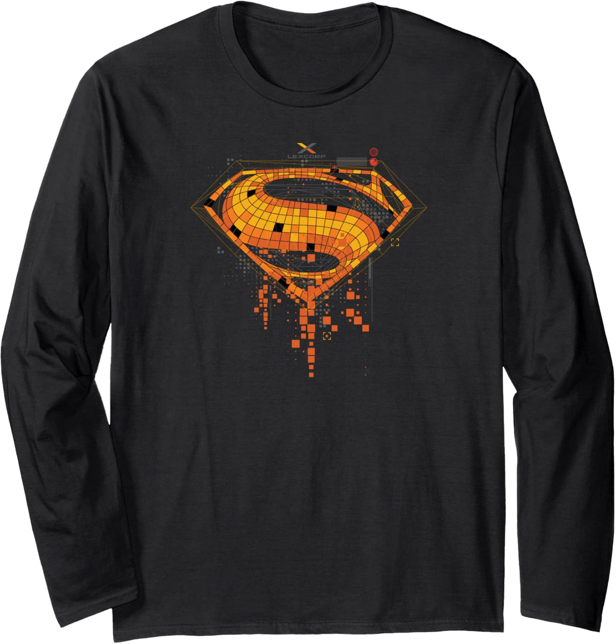 DC Batman V Superman Superman Logo Digi Cube Long Sleeve Long Sleeve T Shirt Streetwear Style Hot Right Now