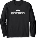 DC Comics Batman Simple Text Logo Long Sleeve Long Sleeve T Shirt Streetwear Style Best Seller Look
