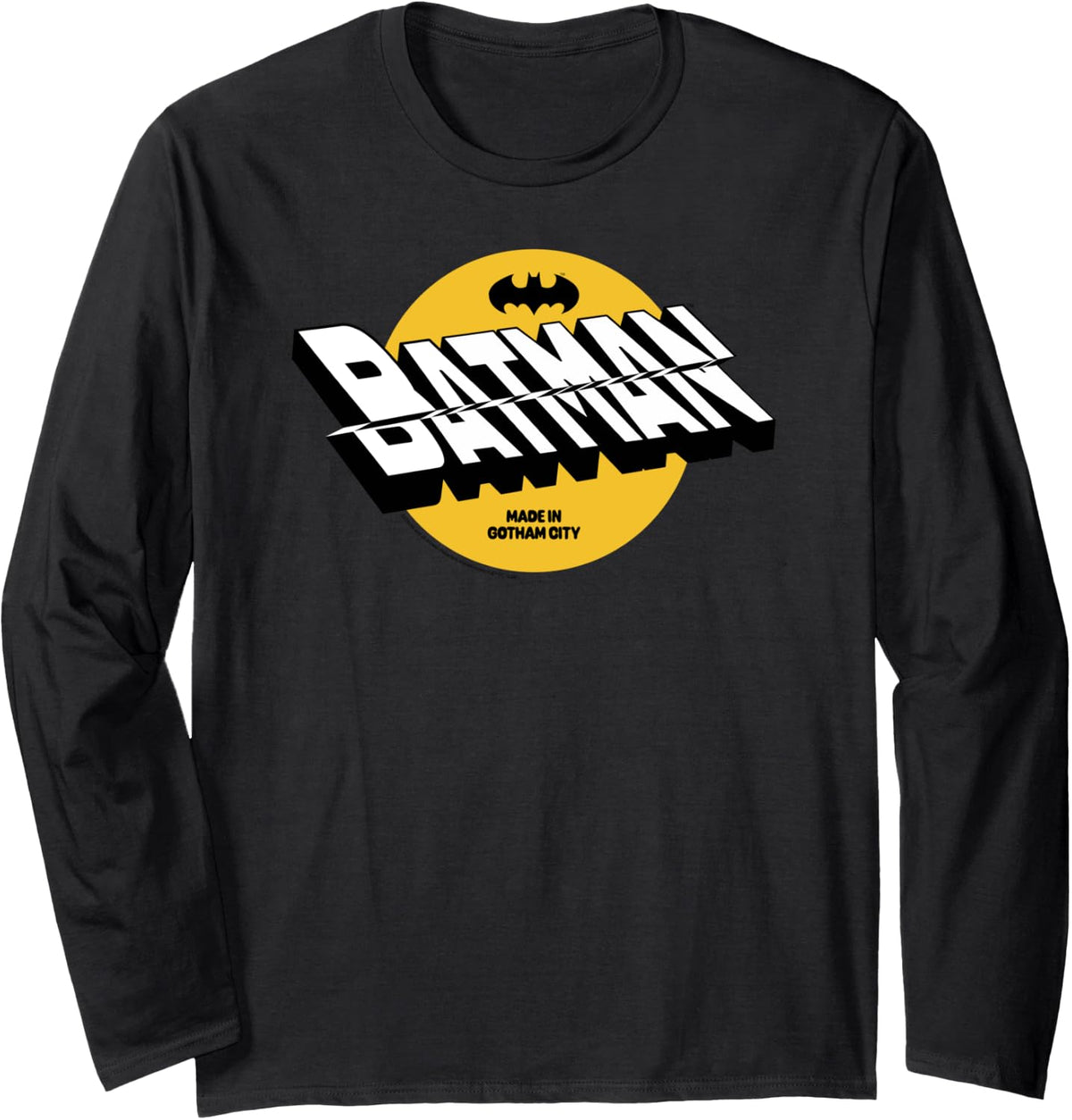 Amazon Essentials DC Comics Batman Circle 3D Shifted Logo Long Sleeve Long Sleeve T Shirt Trending US US Top Pick