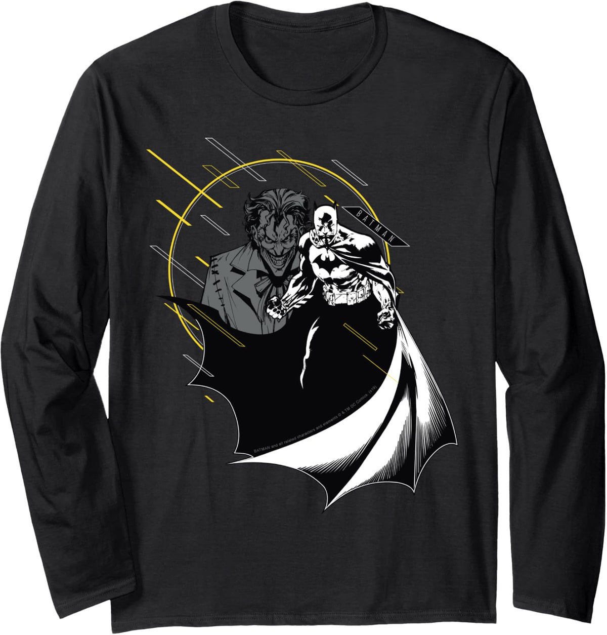 DC Comics Batman And Joker Circle Portrait Long Sleeve Long Sleeve T Shirt Streetwear Style US Top Pick