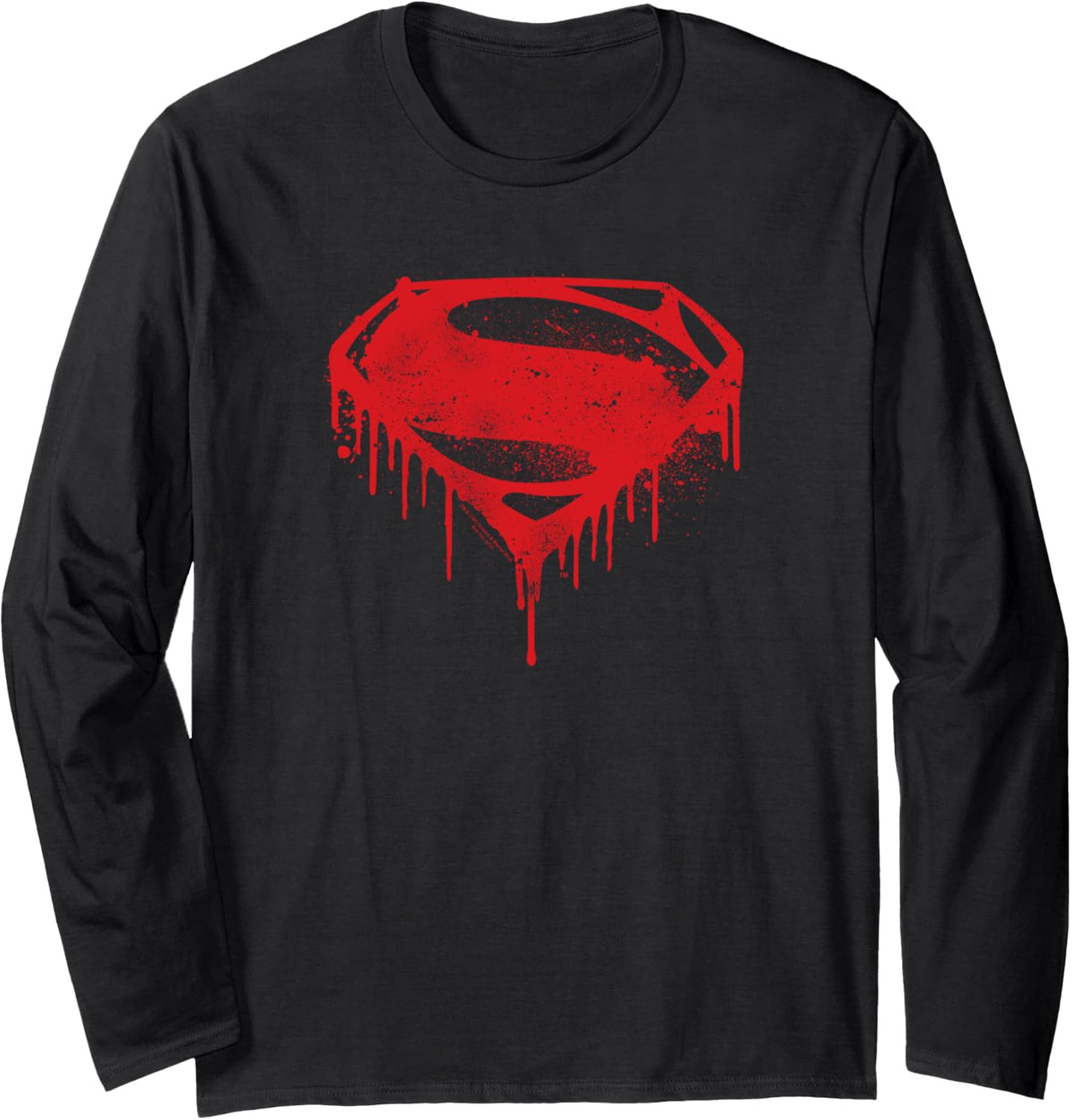 Batman v Superman Splattered Logo Long Sleeve Long Sleeve T Shirt Premium Print Best Seller Look