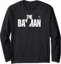 The Batman Rain Text Silhouette Long Sleeve Long Sleeve T Shirt Streetwear Style Everyday Wear