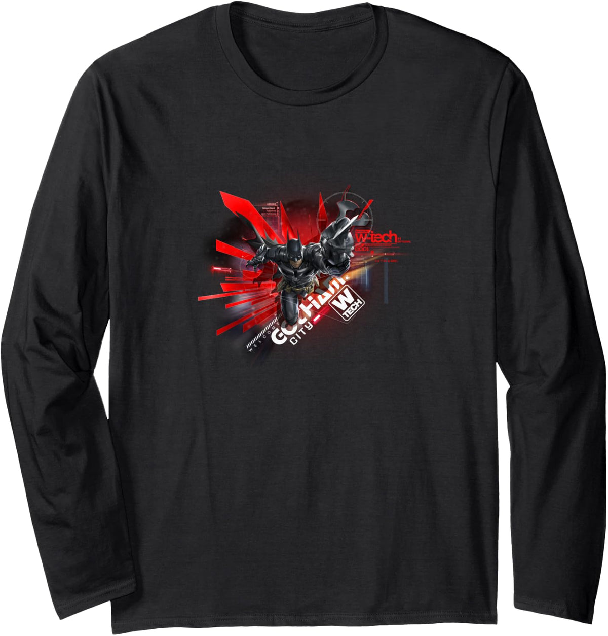 Batman Arkham Knight Batman Tech Screen Welcome To Gotham Long Sleeve Long Sleeve T Shirt Streetwear Style Fan Favorite