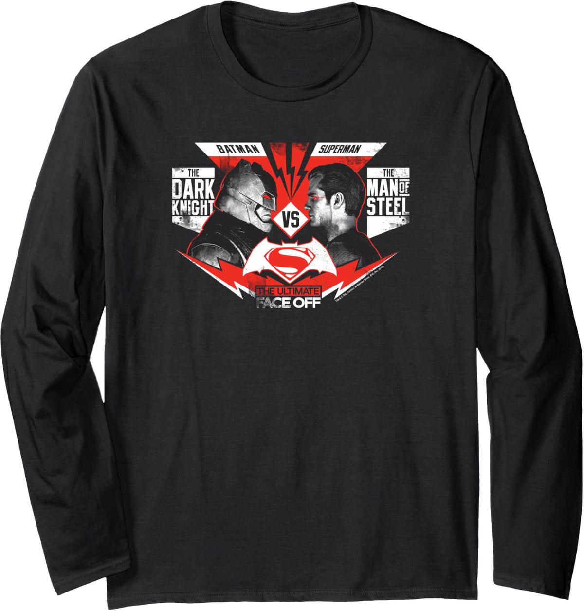 Batman v Superman Ultimate Face Off Long Sleeve Long Sleeve T Shirt Streetwear Style Hot Right Now