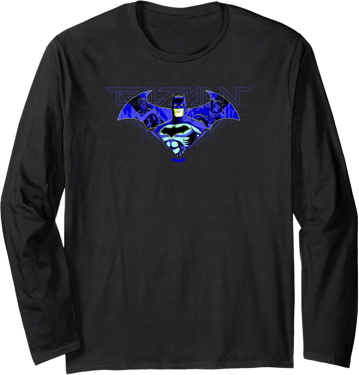 DC Comics Batman Bat Logo Team Fill Long Sleeve Long Sleeve T Shirt Streetwear Style Fan Favorite