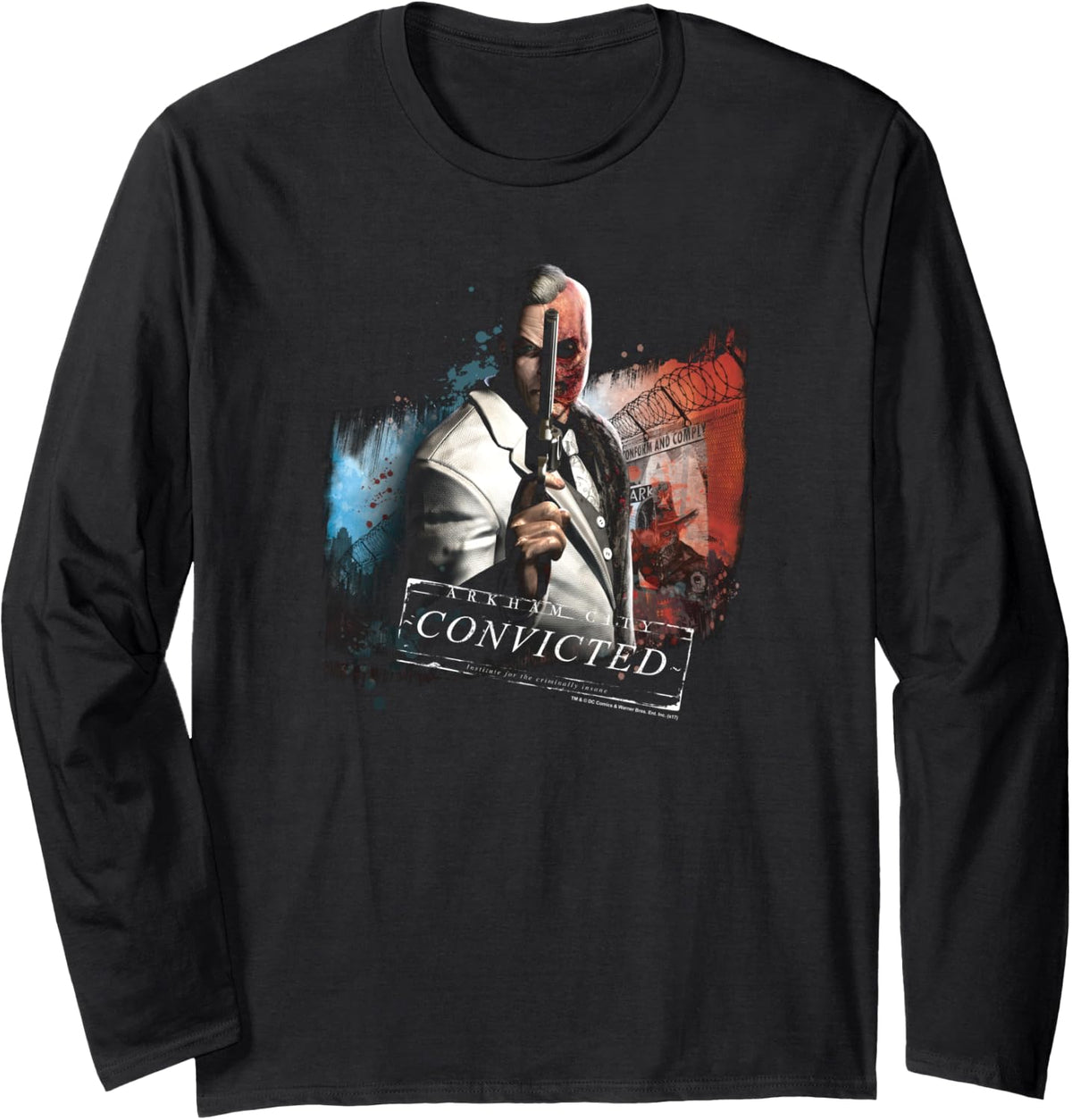 Batman Arkham City Two Face Longsleeve T Shirt Long Sleeve Long Sleeve T Shirt High Search Demand Hot Right Now
