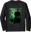 Batman Begins Confront The Fear Distressed Silhouette Poster Long Sleeve Long Sleeve T Shirt Comfort Fit Fan Favorite