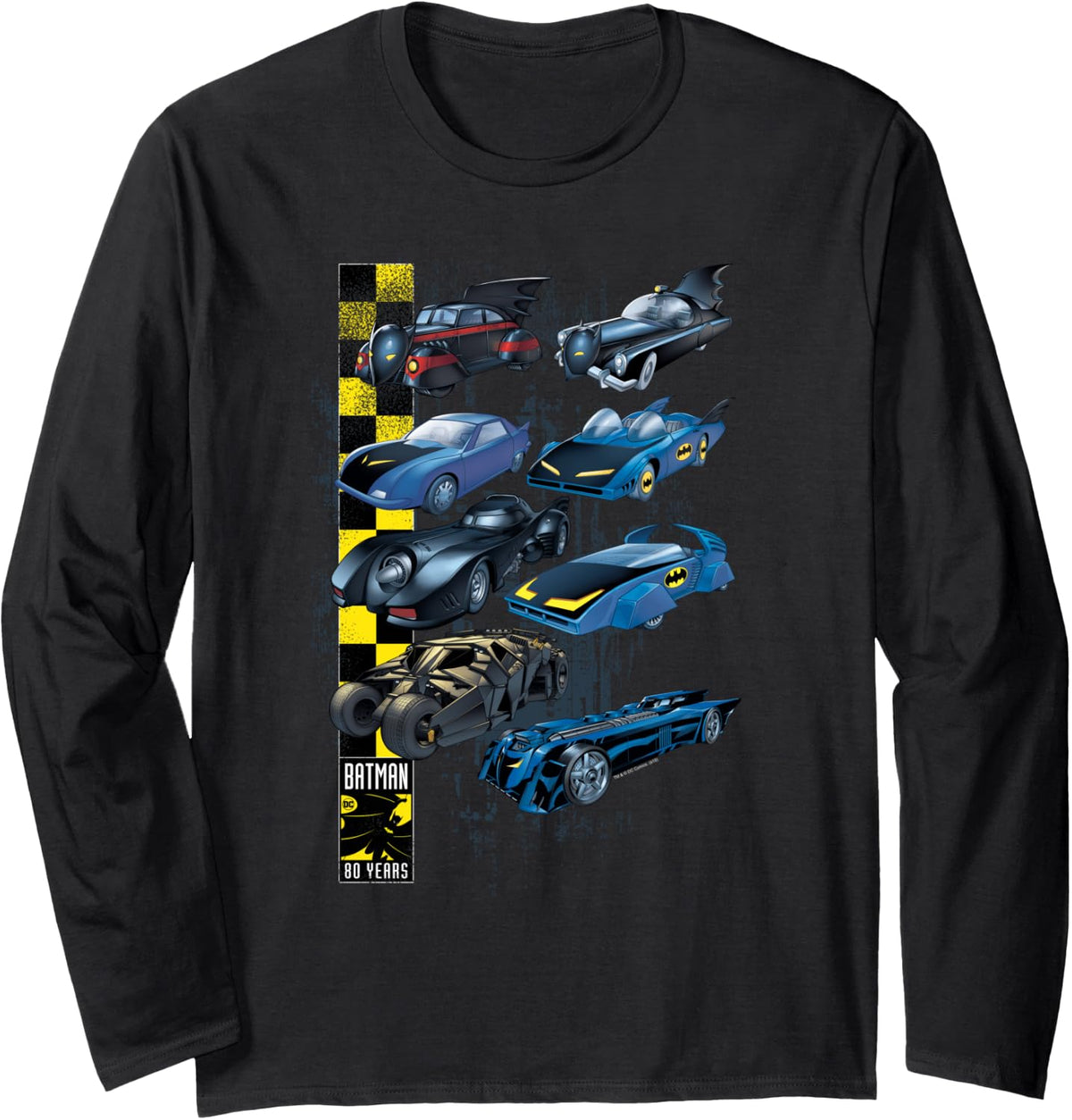 Batman 80 Years Batmobiles Long Sleeve Long Sleeve T Shirt Streetwear Style US Top Pick