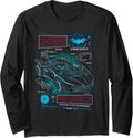 Batman Batmobile Blueprint Long Sleeve Long Sleeve T Shirt Streetwear Style Everyday Wear