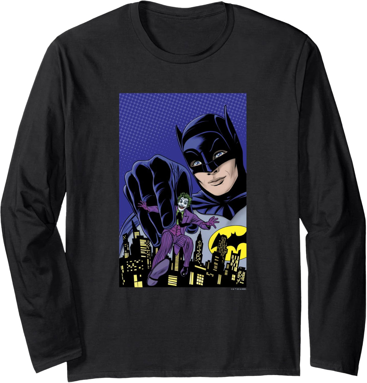 Batman Vintage Classic Adam West Batman vs Joker Comic Long Sleeve Long Sleeve T Shirt Viral TikTok Find Hot Right Now