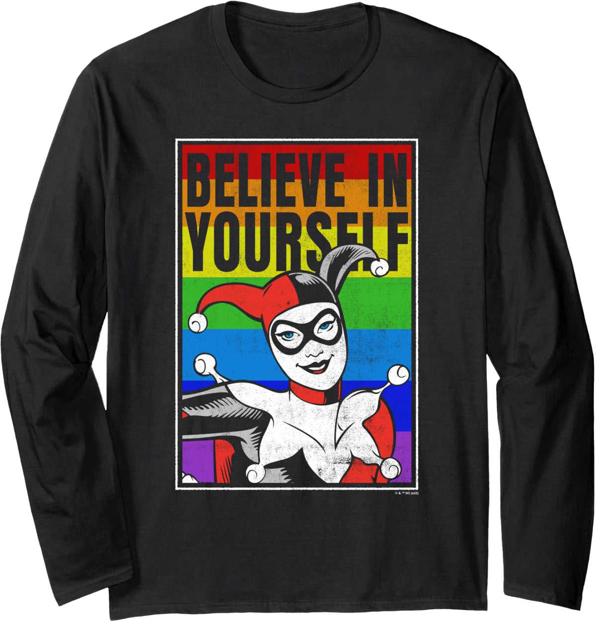 DC Comics Batman Harley Quinn Rainbow Poster Long Sleeve Long Sleeve T Shirt Streetwear Style Hot Right Now