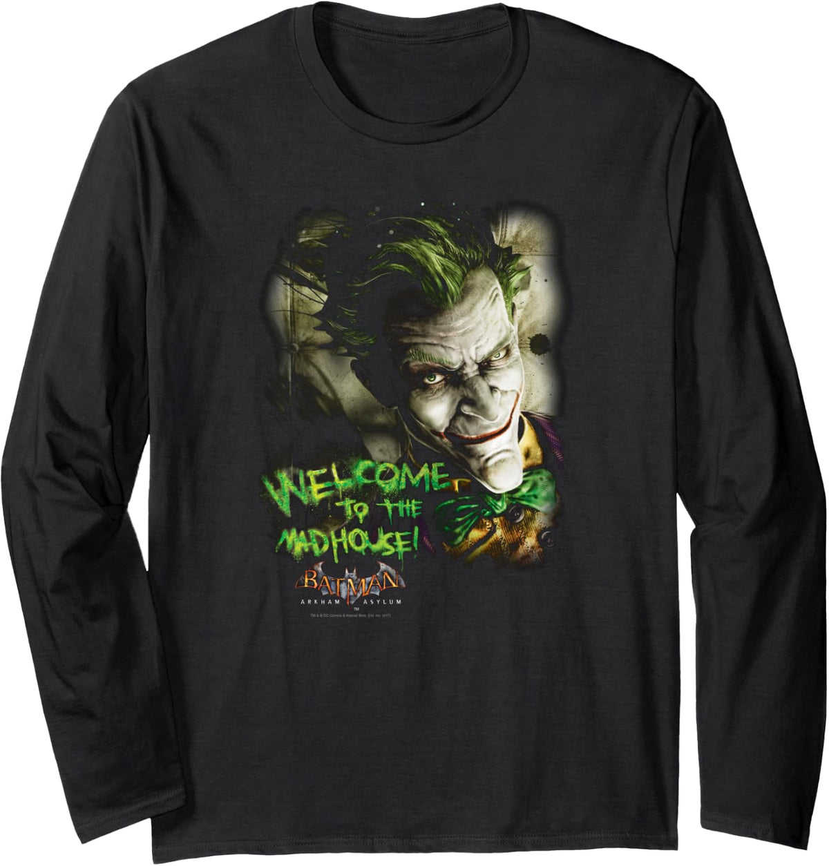Batman Arkham Asylum Joker Madhouse Longsleeve T Shirt Long Sleeve Long Sleeve T Shirt Trending US Hot Right Now