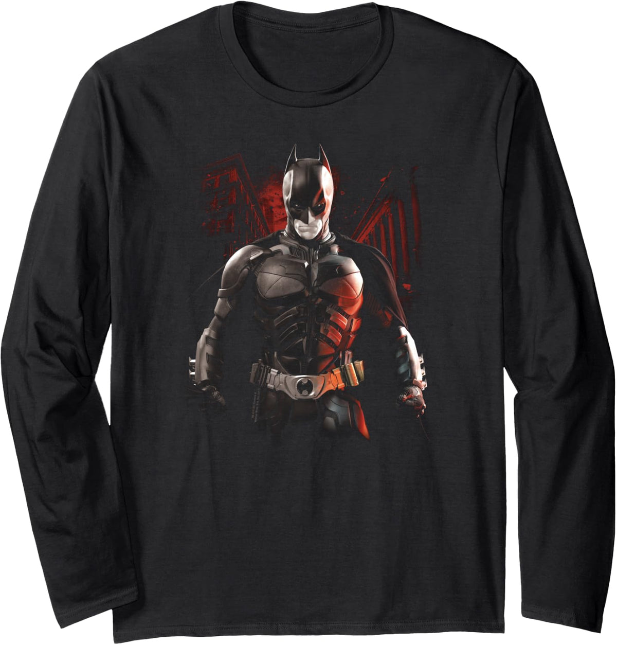 Batman Dark Knight Rises Batman Battle Longsleeve T Shirt Long Sleeve Long Sleeve T Shirt Comfort Fit US Top Pick
