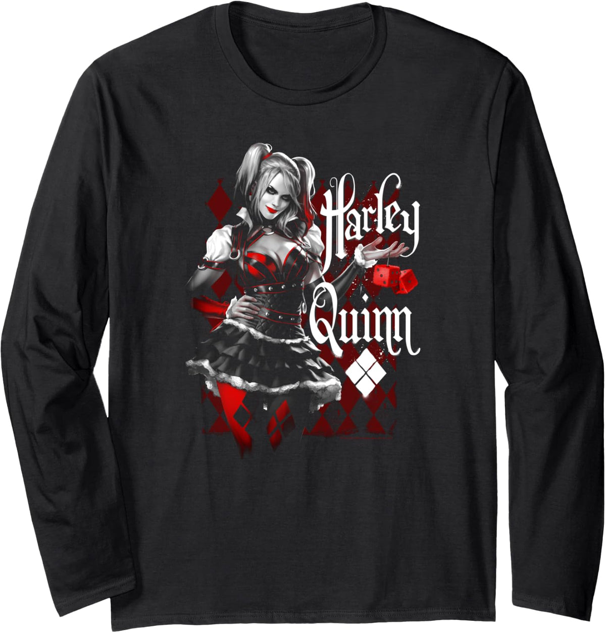 Batman Arkham Knight Harley Quinn Dice Longsleeve T Shirt Long Sleeve Long Sleeve T Shirt Viral TikTok Find Gift Ready