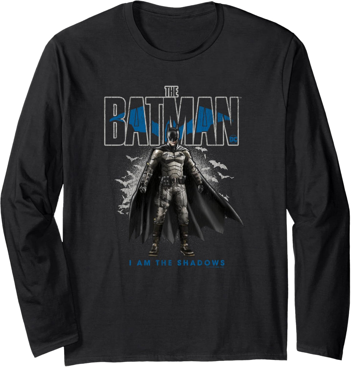 The Batman Stoic Pose I Am The Shadows Color Fill Long Sleeve Long Sleeve T Shirt High Search Demand Everyday Wear