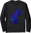 WB100 DC Comics Batman Classic Dark Knight Painted Portrait Long Sleeve Long Sleeve T Shirt Comfort Fit Everyday Wear