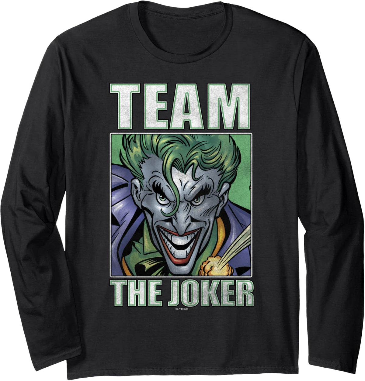 DC Comics Batman Team The Joker Big Face Poster Long Sleeve Long Sleeve T Shirt Trending US Best Seller Look