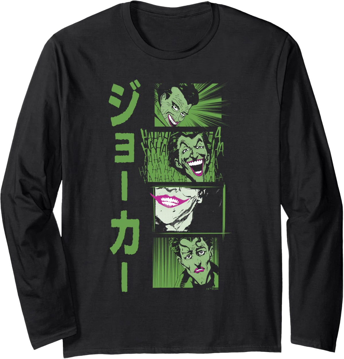 DC Comics Batman Classic Joker Kanji Stacked Panels Long Sleeve Long Sleeve T Shirt Viral TikTok Find Hot Right Now