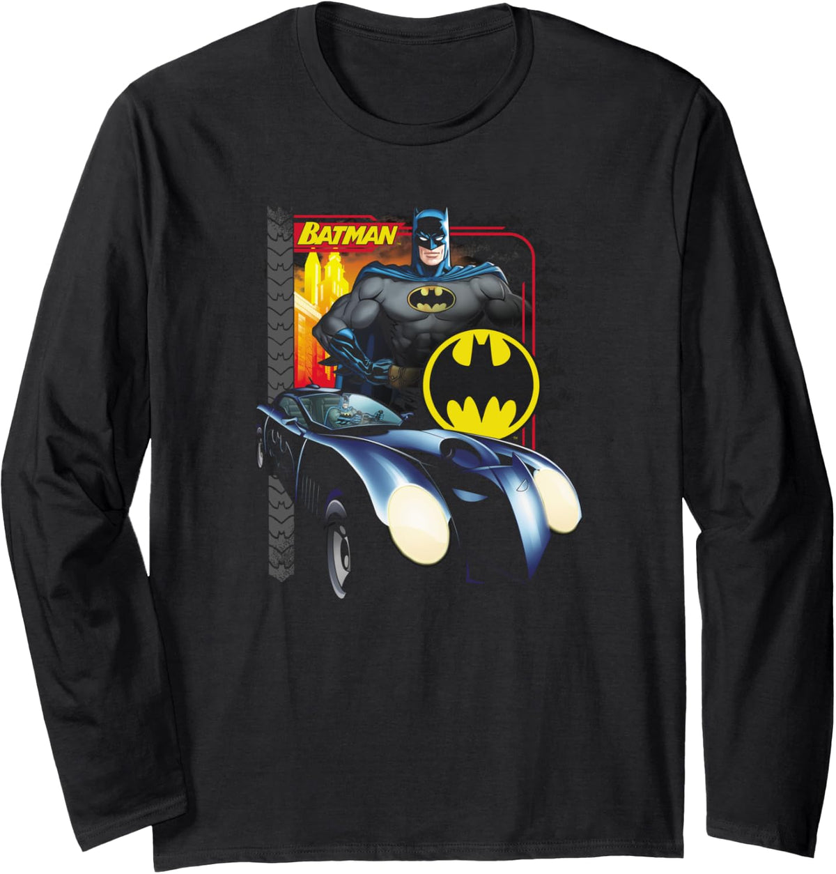 Batman Bat Racing Longsleeve T Shirt Long Sleeve Long Sleeve T Shirt Comfort Fit US Top Pick