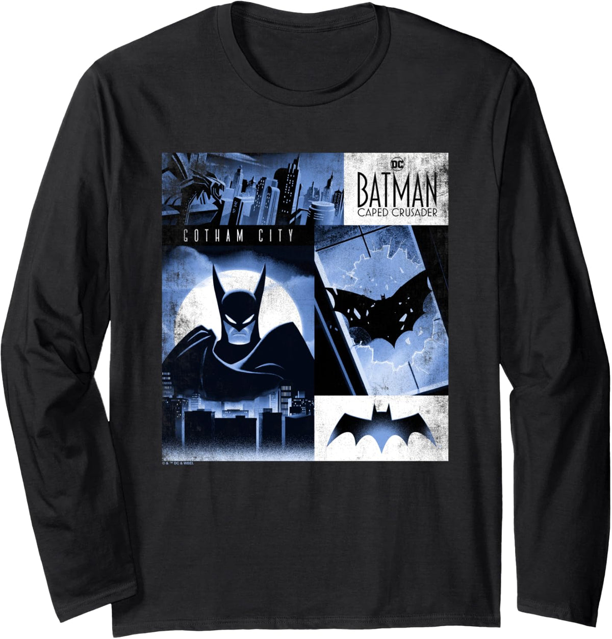 Batman Caped Crusader Gotham Square Long Sleeve Long Sleeve T Shirt Streetwear Style Best Seller Look