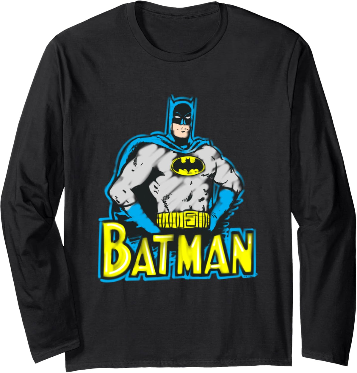 DC Comics Batman Vintage Classic Super Hero Long Sleeve Long Sleeve T Shirt Comfort Fit Best Seller Look